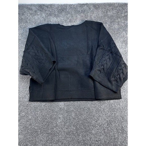 Marla Wynne Layers Oversized Black Cable Knit‎ Pullover Sweater XL - Picture 12 of 12